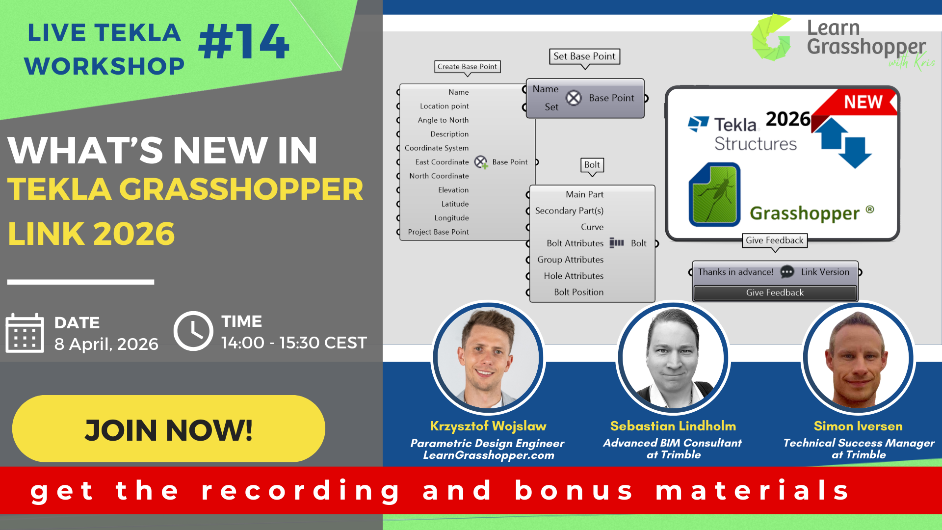 tekla grasshopper link 2026